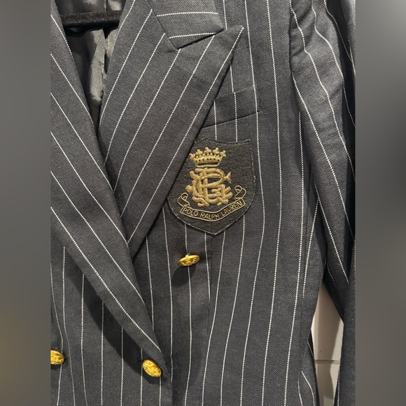Polo Ralph Lauren black pinstripe linen blend blazer - Picture 6 of 9